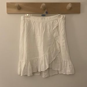 J.Crew linen faux wrap skirt